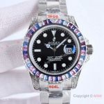 Swiss Replica Rolex Yacht-Master 40 Cotton Candy Watch Cal.3135 Baguette Diamond Bezel_th.jpg